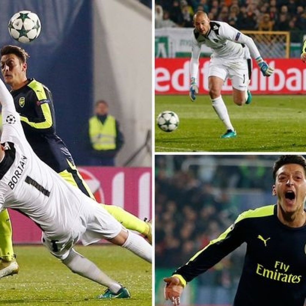 The 10 stages of Mesut Ozil's stunning late winner for Arsenal against Ludogorets