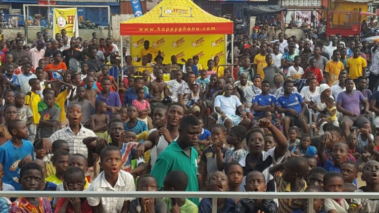 Hundreds Storm Bukom Square for Happy FM-Cowbell AFCON Coverage