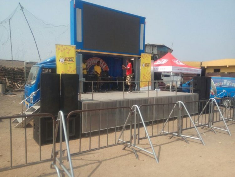 PHOTOS: All is set at Bukom for Happy FM-Cowbell AFCON Live Coverage