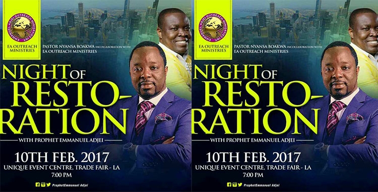 Accra to stand still On Friday with NIGHT OF RESTORATION