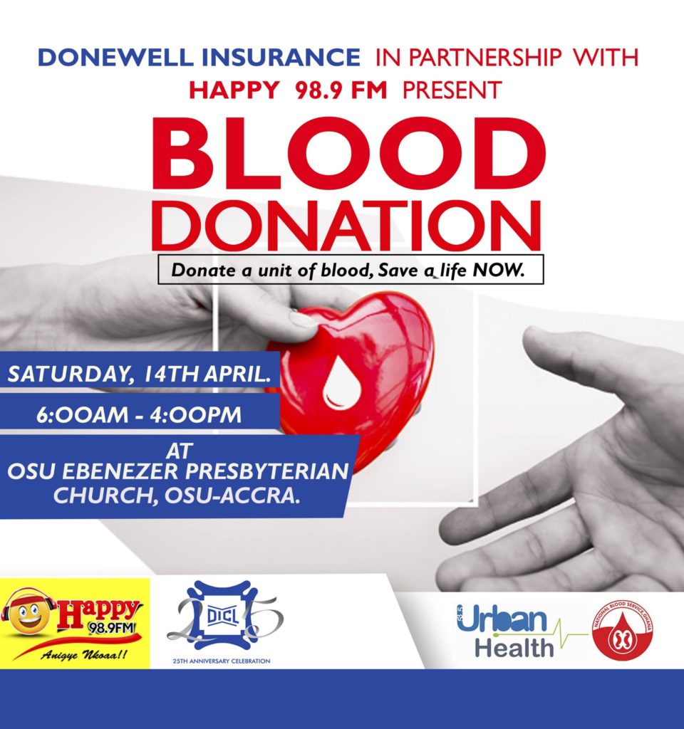 Donewell Insurance, Happy FM Ready to Stock National Blood Bank