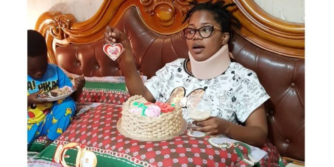 PHOTOS: Mzbel out of the hospital after freak accident