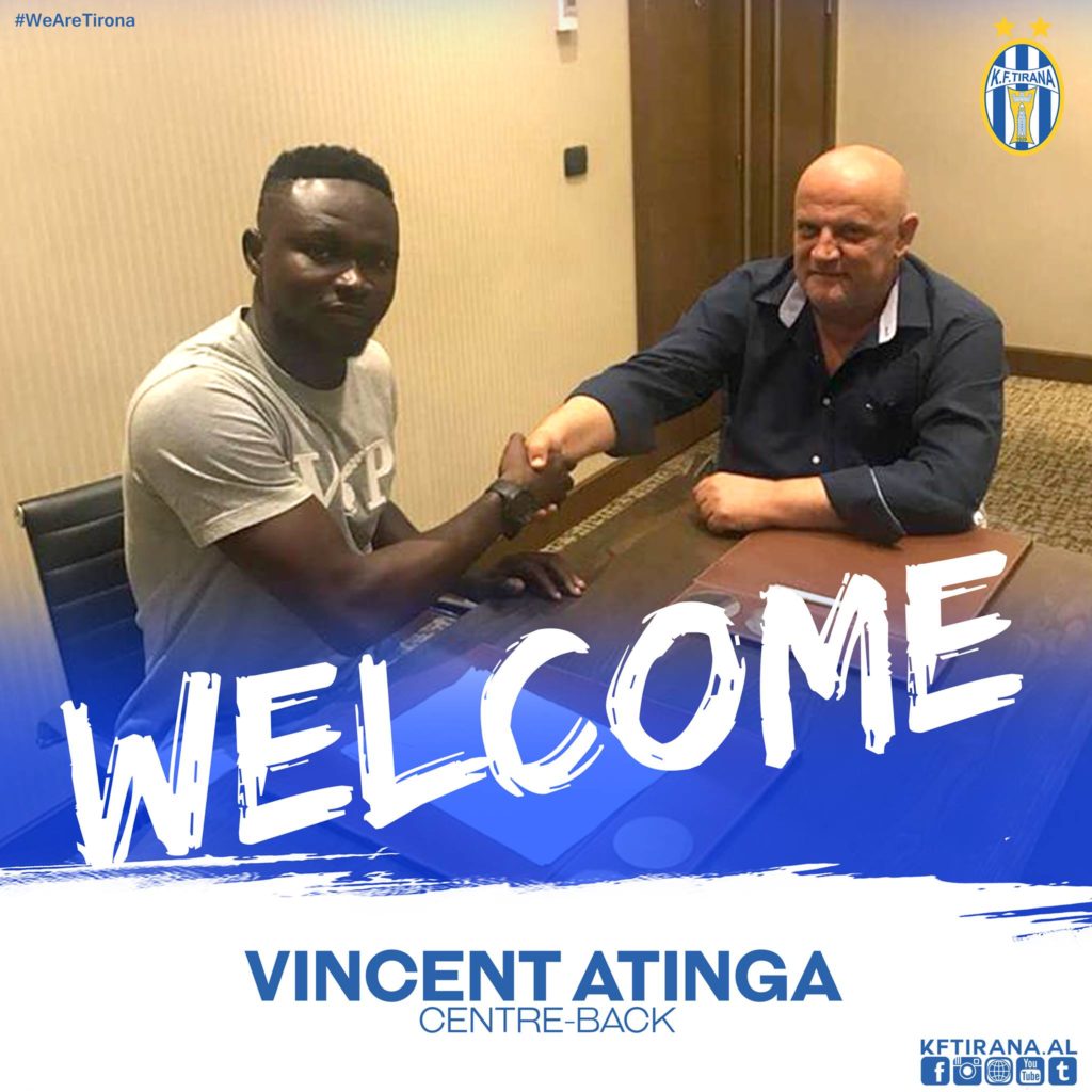 OFFICIAL: Vincent Atinga joins Cobbina at Albanian giants KF Tirana