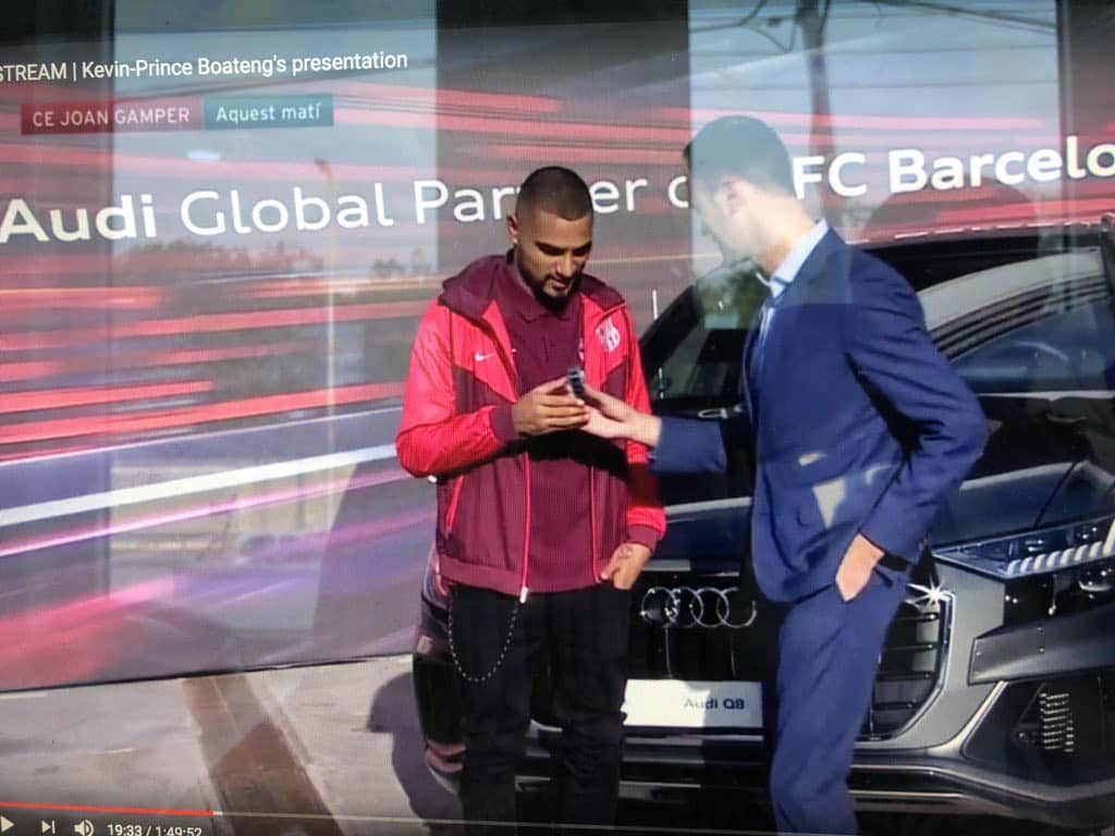 Barcelona new boy Kevin-Prince Boateng receives brand new car from sponsor Audi