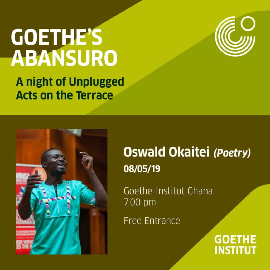 Goethe Abansuro Hosts Oswald in an unplugged Night of Poetry Experience