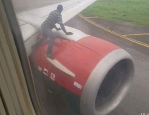 Nigerian man attempts to travel on wings of local airline