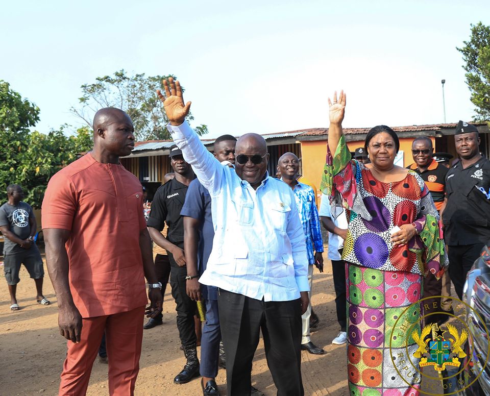 Video: District Assembly Election; President Akufo-Addo, First Lady vote in Kyebi