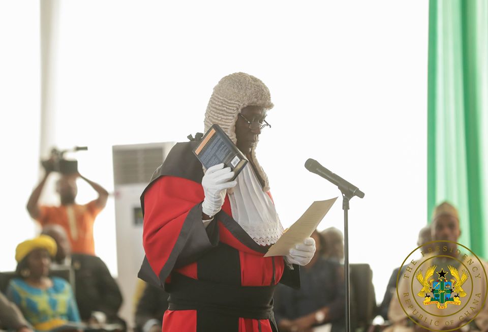 Prez Akufo-Addo swears  in Anin Yeboah  as 14th Chief Justice of Ghana