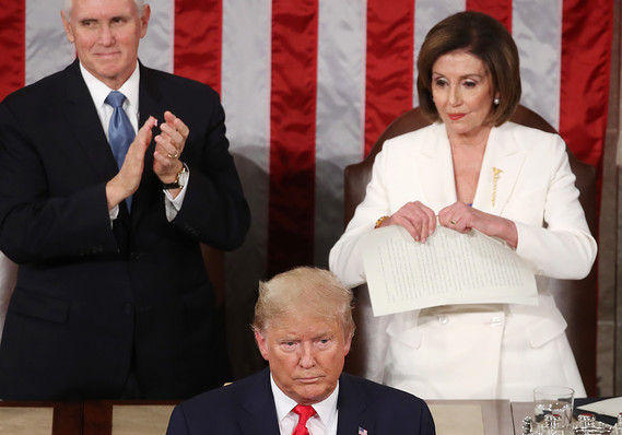 Pelosi tears up Trump’s State of the Union speech