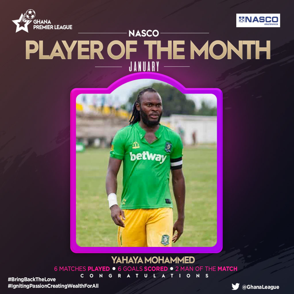 Aduana’s Yahaya Mohammed wins NASCO Player of The Month