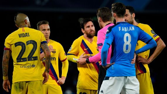 Champions League: Napoli, Barca draw in first leg