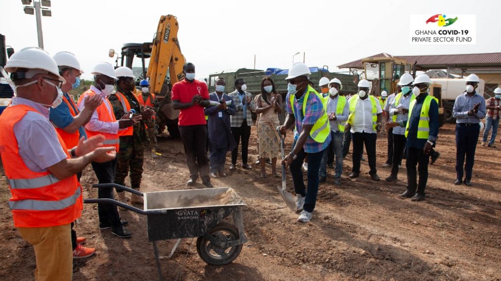 COVID-19: President cuts sod for the construction of 100-bed isolation and treatment facility funded by the private sector fund