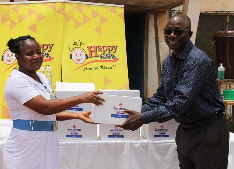 Coronavirus Outbreak: Happy FM donates sanitizers to Pantang hospital