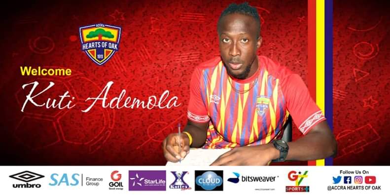 Hearts of Oak announce signing of Nigerian forward Ademola Kuti