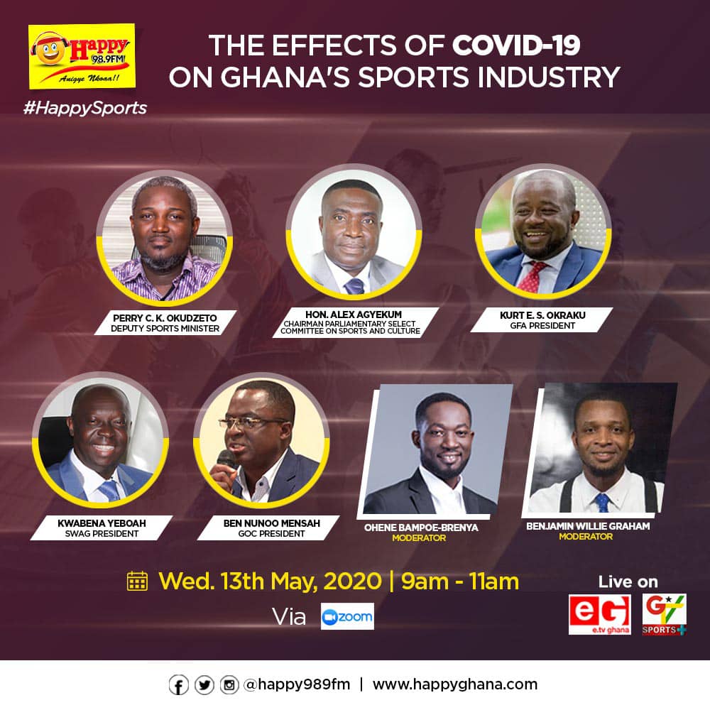 Coronavirus and sports: Happy FM set to hold a virtual forum to discuss effects of COVID-19 on Sports