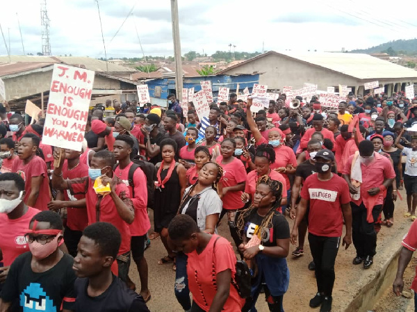 Photos: Akyem people hit the street over ‘Akyem Sakawa boys’ comment