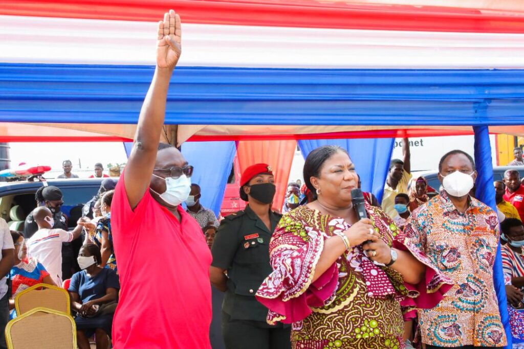 Vote massively for NPP to do more – First lady urges Adentan constituents