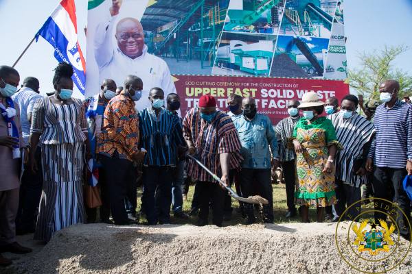 Prez Nana Addo cuts sod for €15 Million solid Upper East waste treatment plant