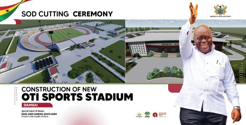 President Akufo-Addo cuts sod for the construction Oti Sports Stadium