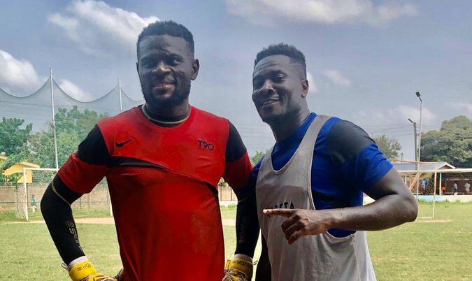 PHOTO: Asamoah Gyan trains with Legon Cities