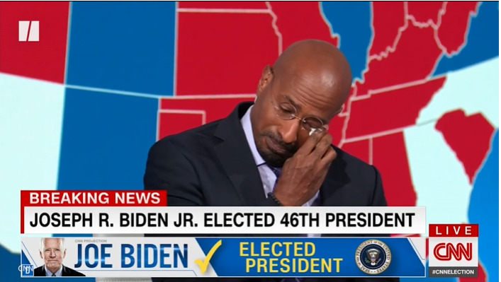 Video: CNN host cries live on TV over Biden’s win