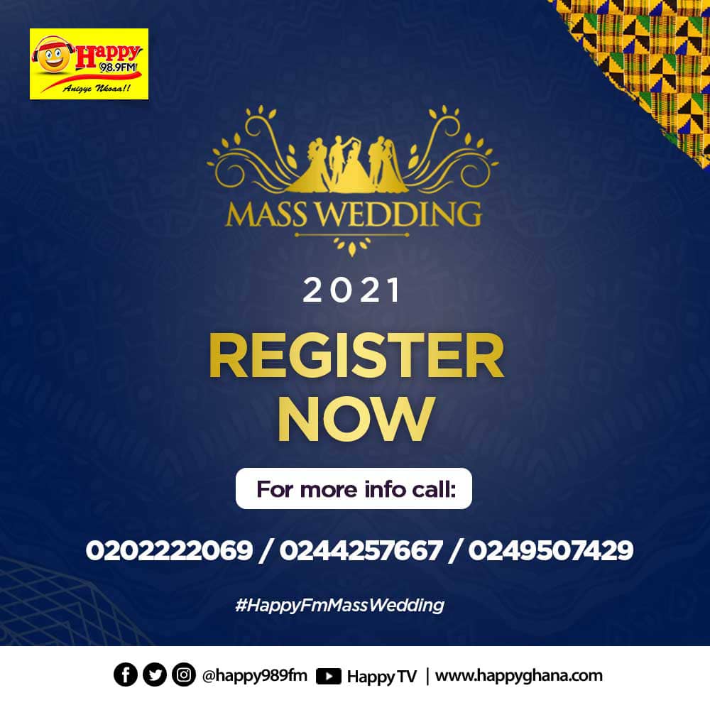 Couples flood Happy FM for 2021 Mass Wedding Registration