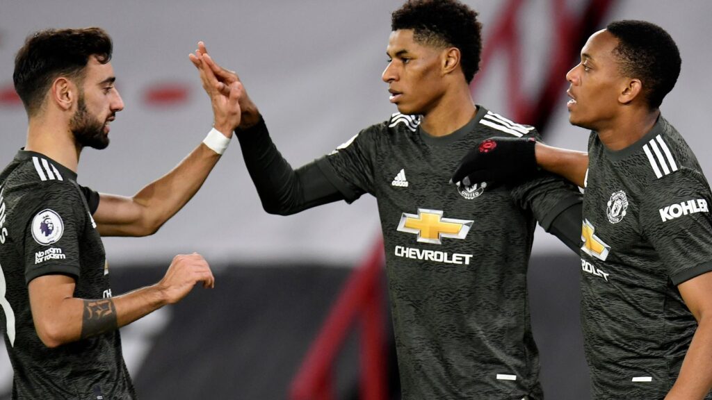 Rashford double as Man United beat Sheffield United