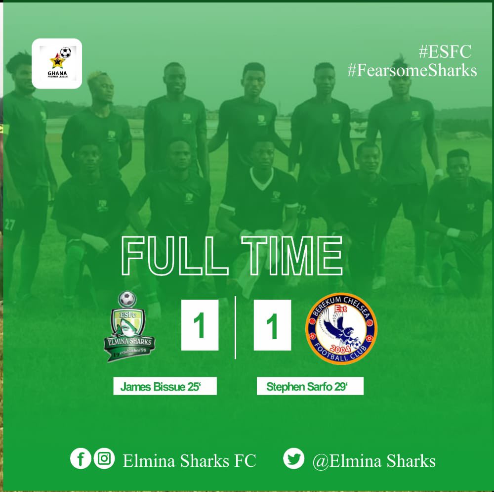 GPLonHappyFM: Elmina Sharks, Berekum Chelsea share spoils