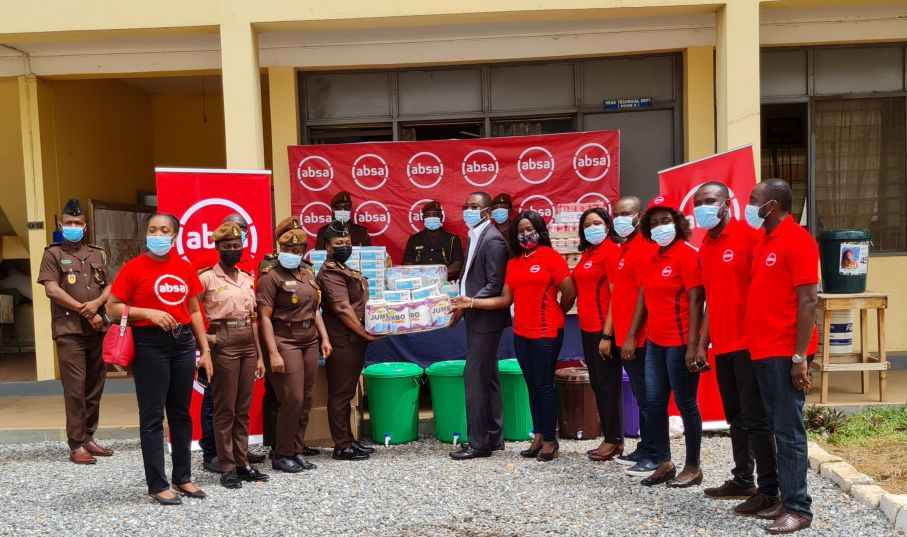 Absa Bank employees donate PPEs to Senior Correctional Centre