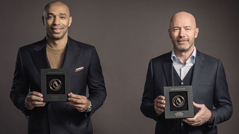 Thierry Henry and Alan Shearer the first inductees into Premier League Hall of Fame