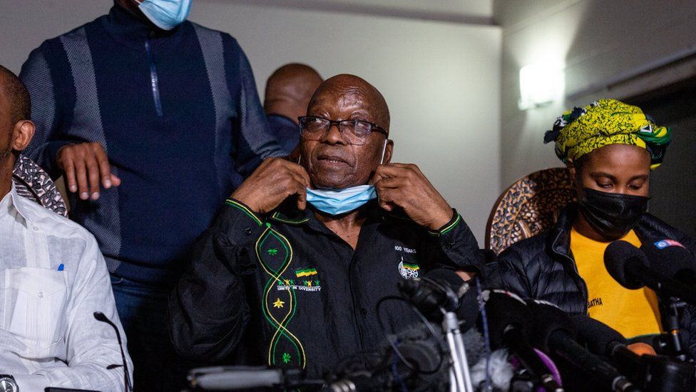 Ex-President Jacob Zuma  hands himself over to Police