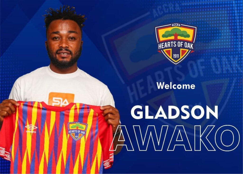 Official: Hearts of Oak announce Gladson Awako signing