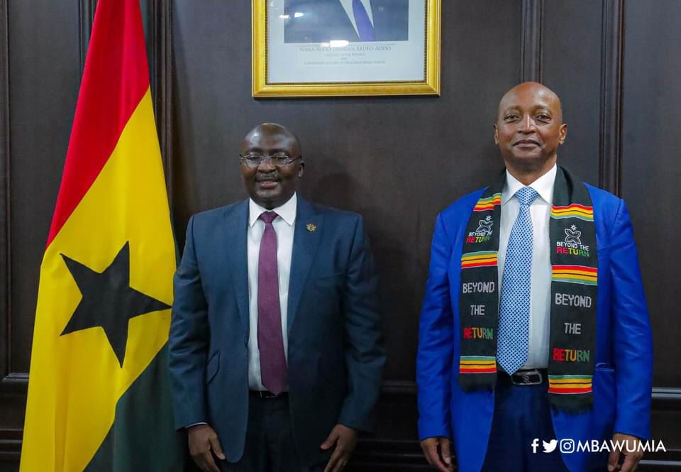 CAF prez meets Ghana’s Veep Dr. Bawumia to discuss Africa football development