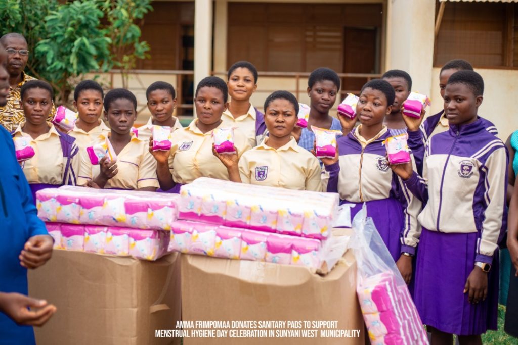 Amma Frimpomaa donates sanitary pads to support Menstrual Hygiene Day