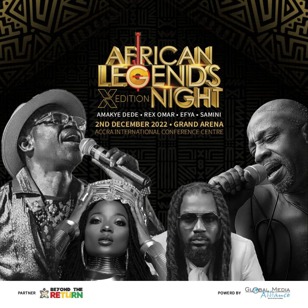 Amakye Dede, Rex Omar, Efya, Samini in an all-Ghanaian line-up for African Legends Night in December