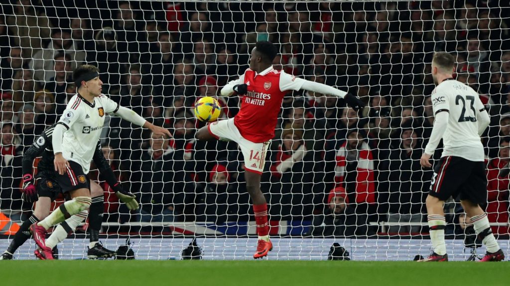 Late Nketiah goal hands Arsenal win over Man United