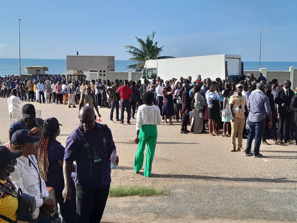 <em></img>Hundreds queue to watch US Vice President Harris deliver key note speech</em>