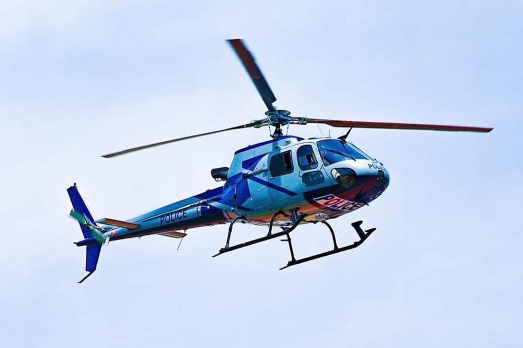 Police display newly acquired helicopters at Independence Celebration in Ho