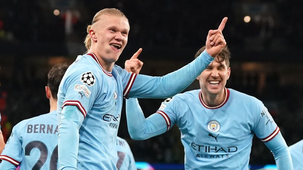 Erling Haaland hits five to break Manchester City’s single-season scoring record