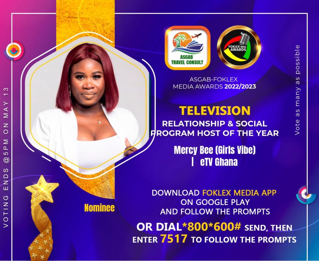 Foklex Media Awards: e.tv Ghana’s Mercy Bee receives ‘Program Host of the Year nominations