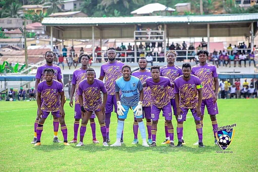 Medeama go top of the PL after humiliating Hearts of Oak in Accra