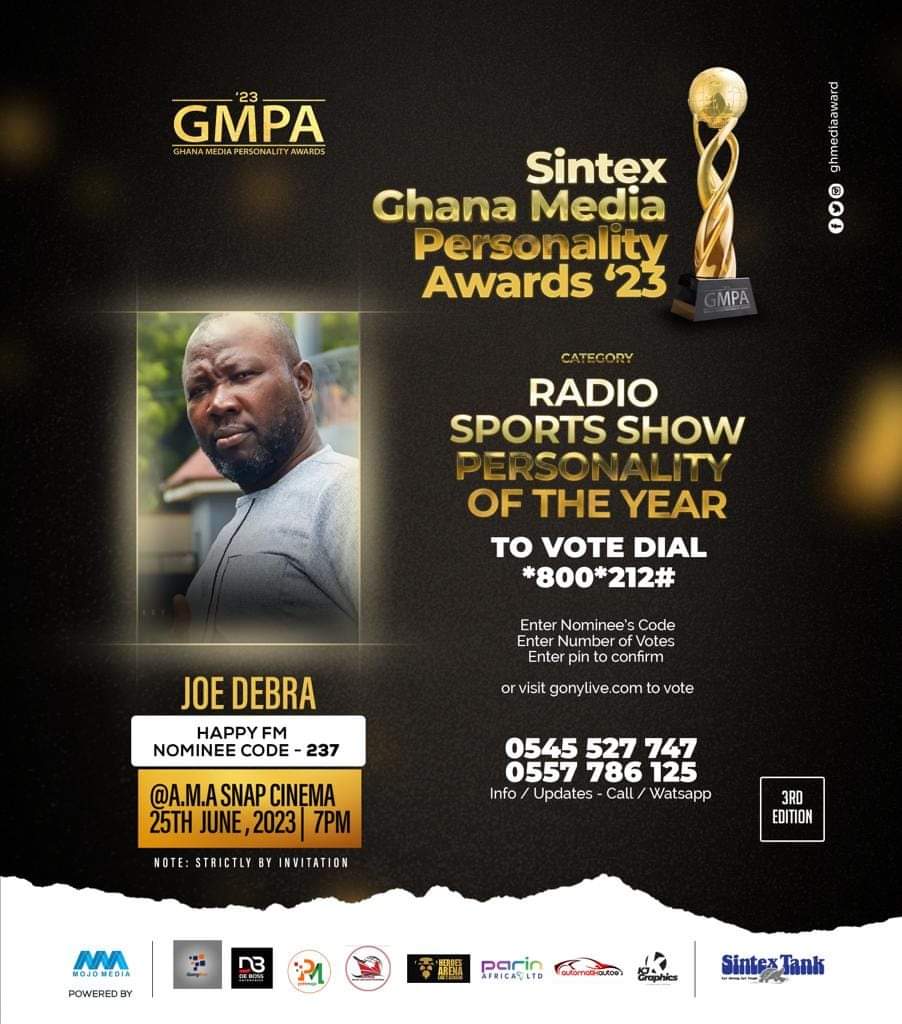 Happy FM’s Joe Debrah receives ‘Ghana Media Personality Award’ nomination