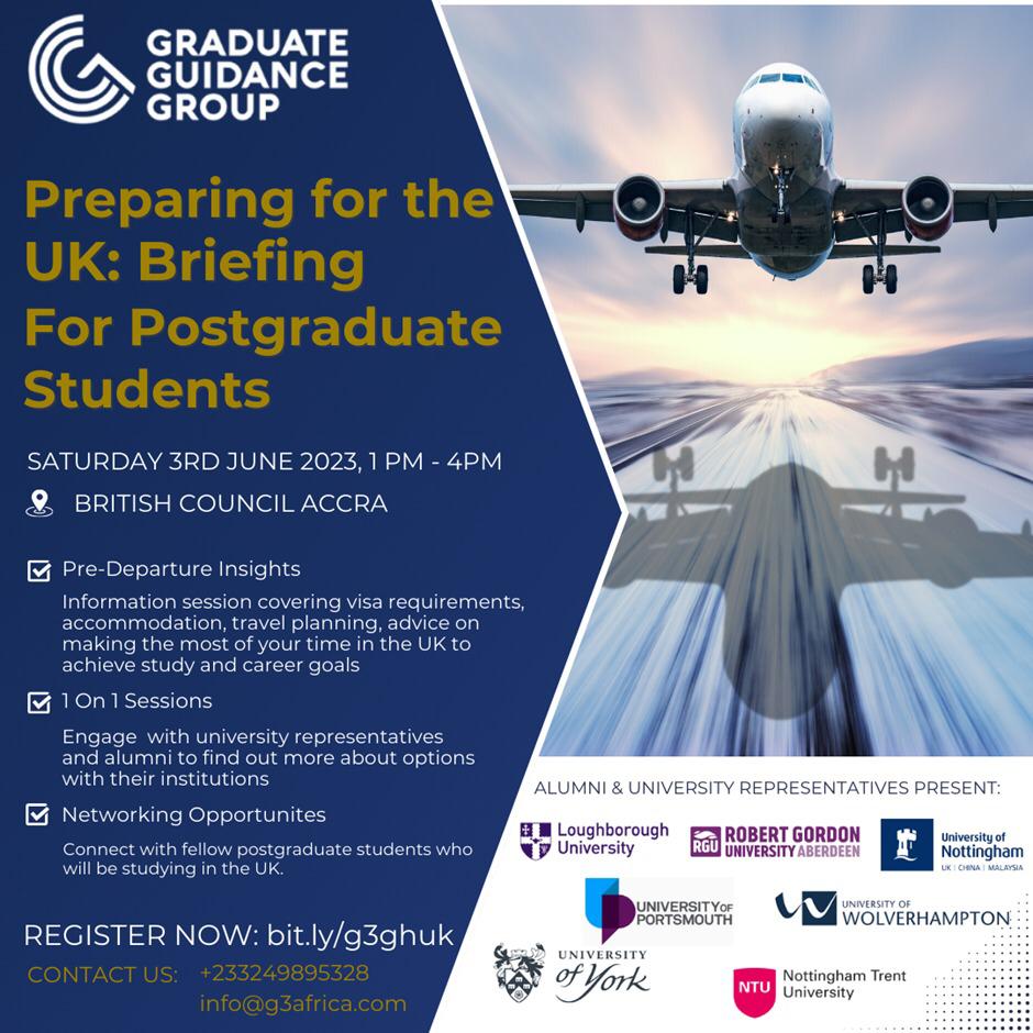 Graduate guidance group to hold pre-departure briefings for students headed to the UK