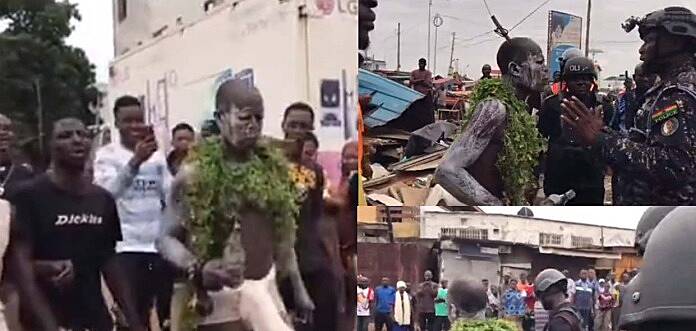 Video: Fetish priest called to stop demolition exercise arrested by police