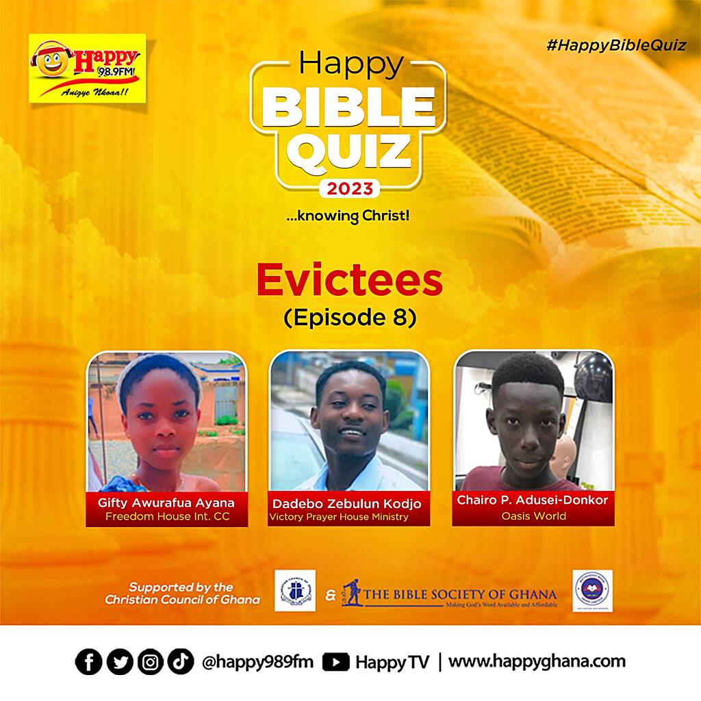 Happy Bible Quiz: Three contestants bid farewell to the Happy Bible Quiz competition