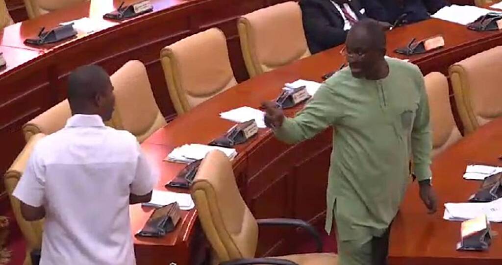 Watch: Tempers flare in Parliament as Kennedy Agyapong and Sylvester Tetteh nearly come to blows