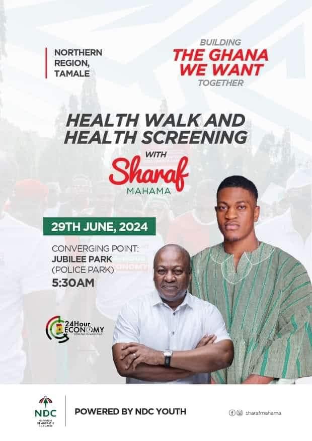 Concern Youth of NDC in Tamale kicks against Sharaf Mahama’s upcoming health walk and screening event