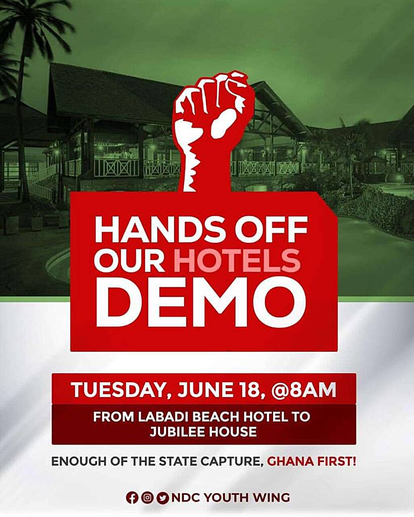 NDC Youth Wing to Join “Hands Off Our Hotels” demonstration