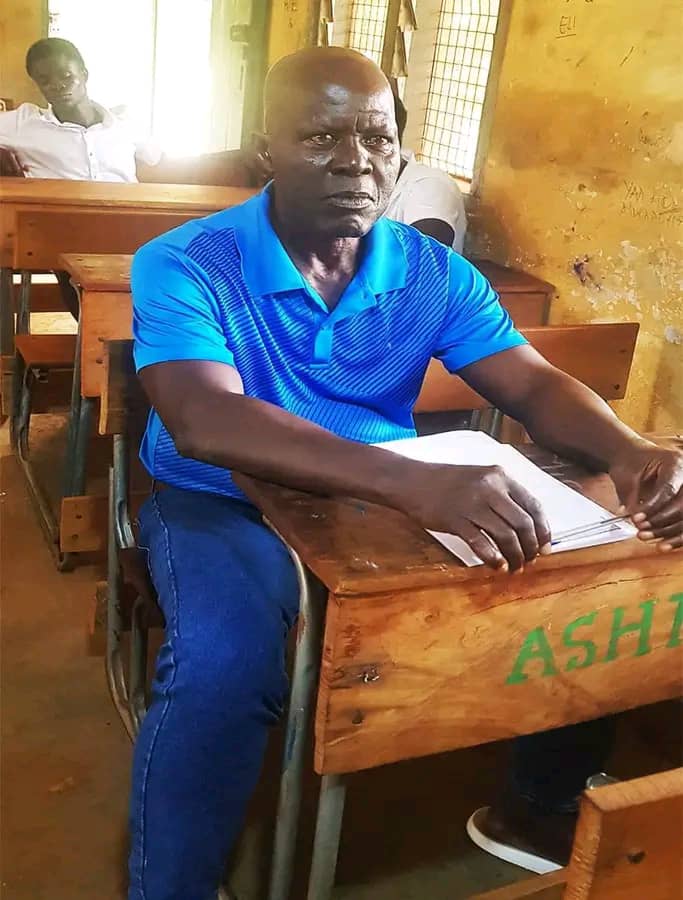 71 year old man sits for 2024 BECE examination