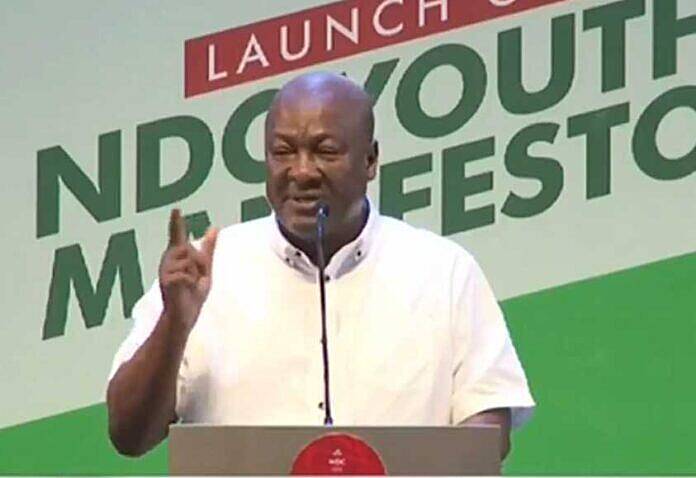 Mahama outdoors NDC Youth Manifesto